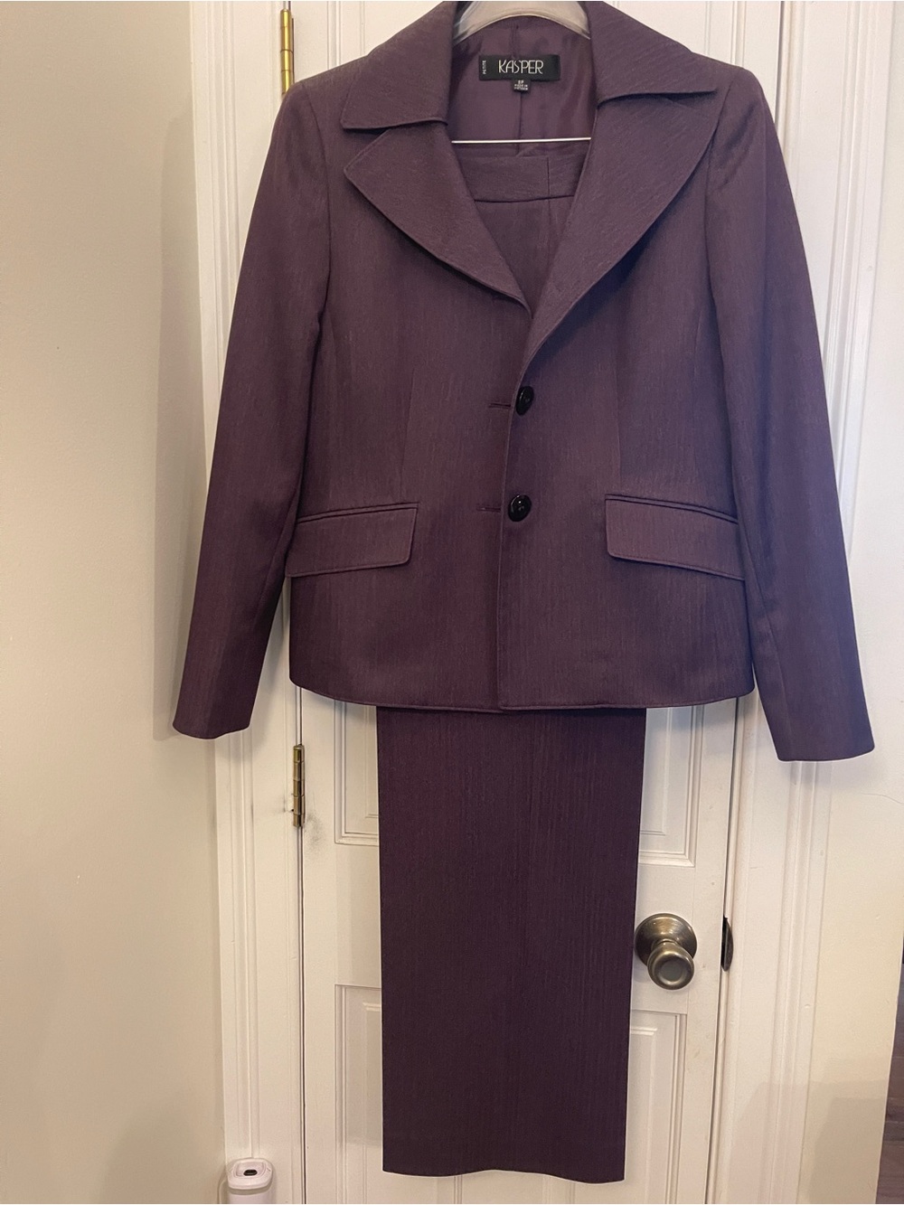 Kasper Plum Two-Piece Women's Suit Jacket & Skirt